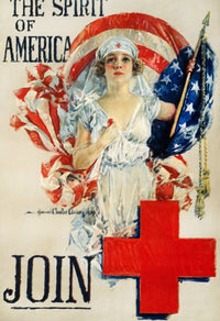 The Spirit of America World War I Era Red Cross Poster Print by Howard Chandler Christy