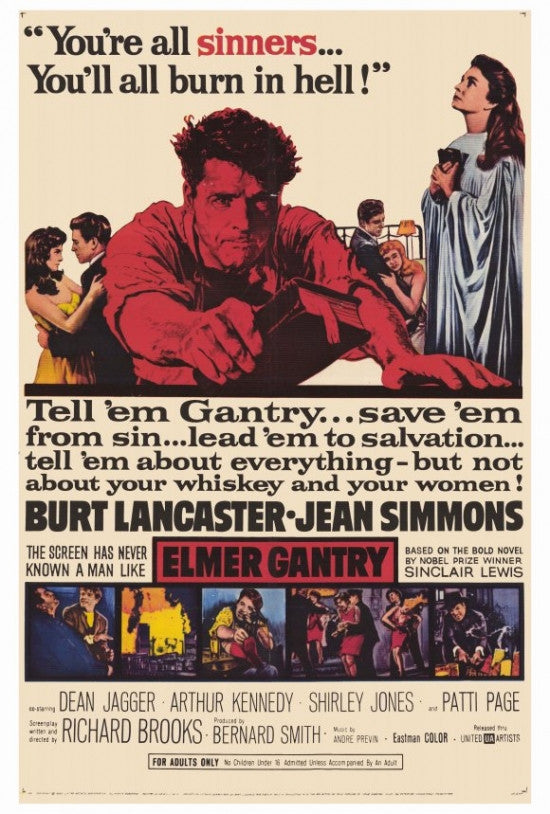 Elmer Gantry Movie Poster Print - 27x40 | Posterazzi