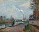 The Oise Near Pontoise in Grey Weather Fine Art Print by Camille Pissarro