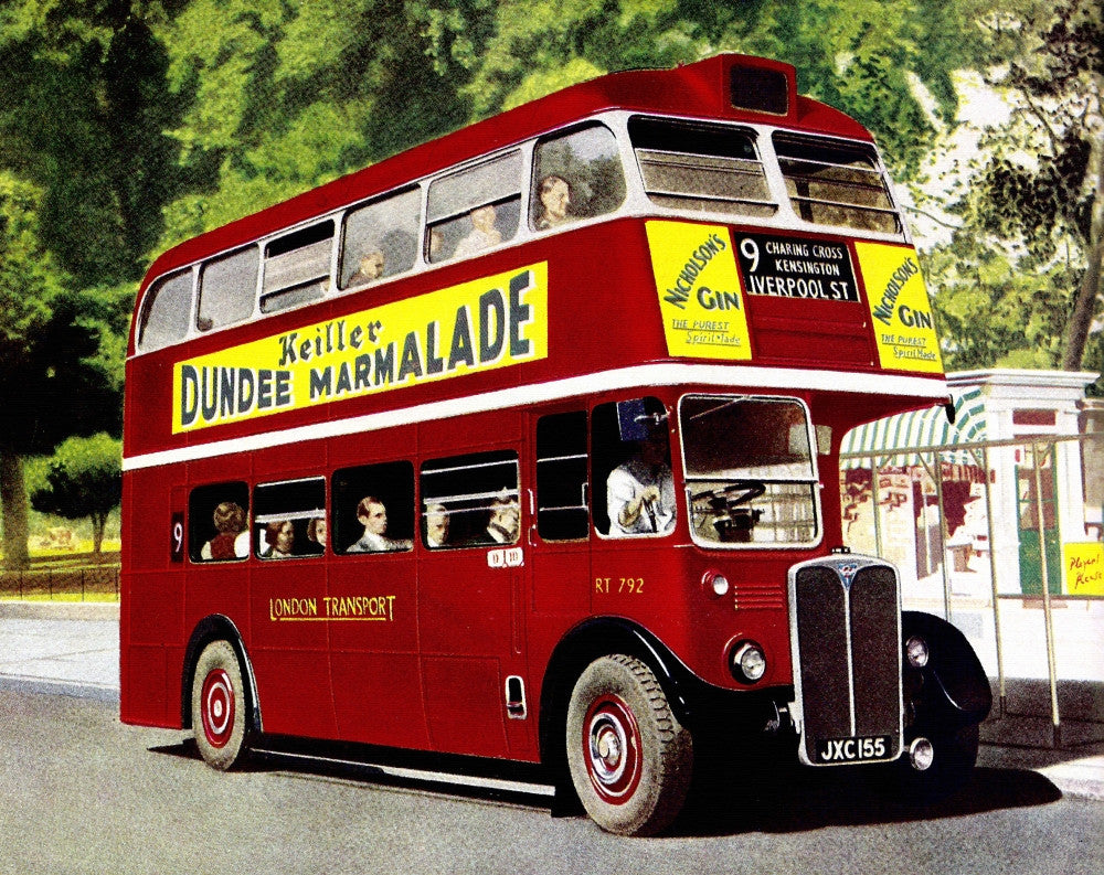 London Transport RT792 AEC RT-Type Bus Poster Print c1950