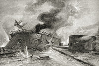 Battle Between The Monitor and Merrimac 1862 Fine Art Print
