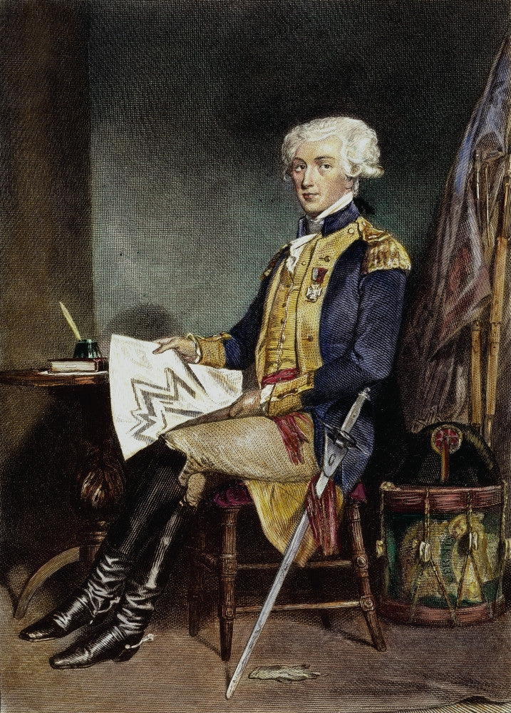 Marquis De Lafayette 19th Century Steel Engraving Fine Art Print