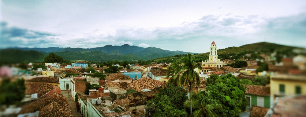 Elevated View of Trinidad Townscape Against Cloudy Sky Fine Art Print