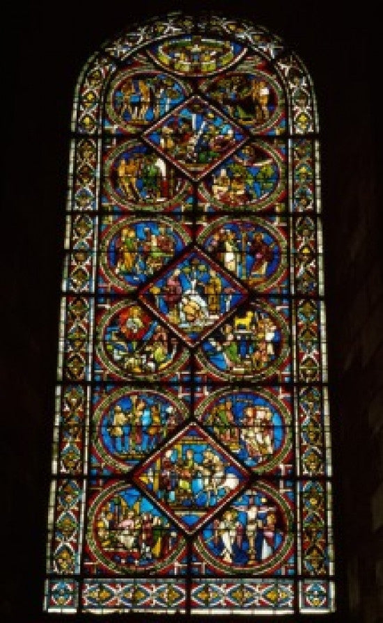 Parable of the Good Samaritan Stained Glass Print from Sens Cathedral, France