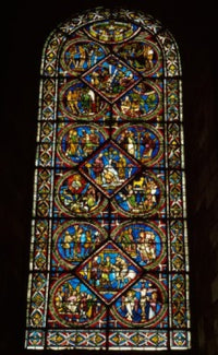 Parable of the Good Samaritan Stained Glass Print from Sens Cathedral, France