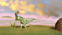 Dilophosaurus Hunting in an Open Field Fine Art Print
