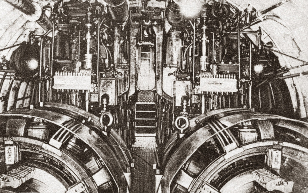 World War I Submarine Interior Photograph - Fine Art Print by Granger Collection