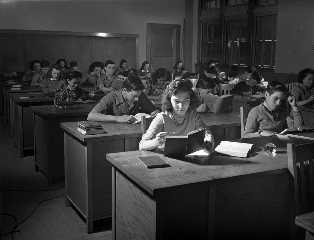 High School Business Class Photograph - 1942 by John Collier