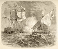 An American Navy Ship Captures Algerian Pirate Ship - Fine Art Print