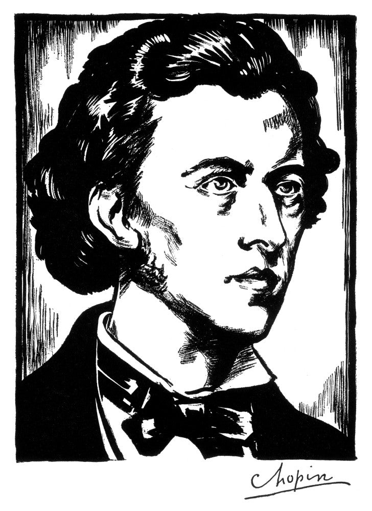 Frederic Chopin Drawing Fine Art Print by Samuel Nisenson