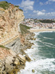View Over Nazare Town and Beach Fine Art Print by Martin Zwick