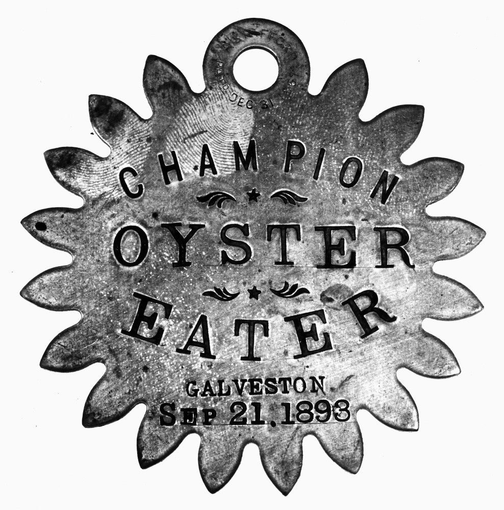 Champion Oyster Eater Brass Medal Print - Galveston 1893