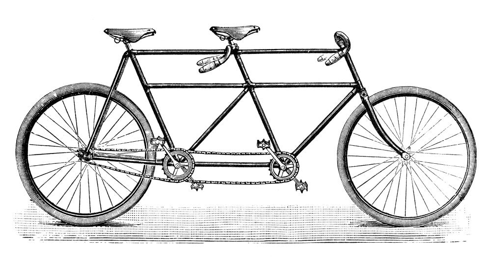 Tandem Bicycle Fine Art Print - Contemporary Wood Engraving by Granger Collection