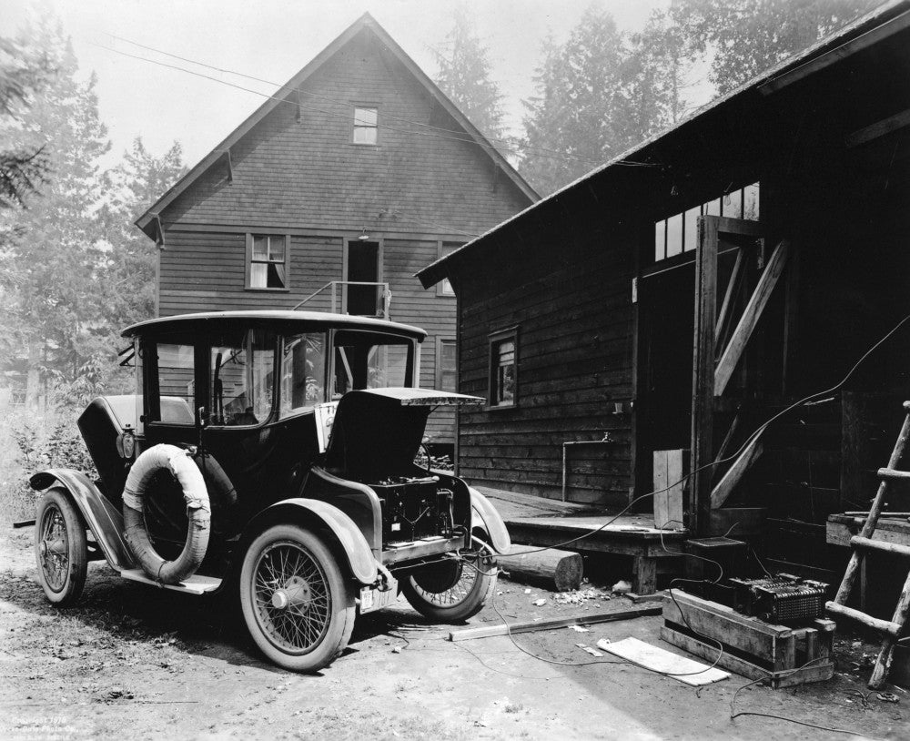 Electric Car Charging Photograph, C1919 - Detroit Electric Automobile