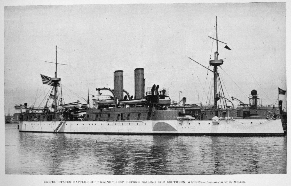 U.S.S. Maine Vintage Poster Print (1898) by Granger Collection