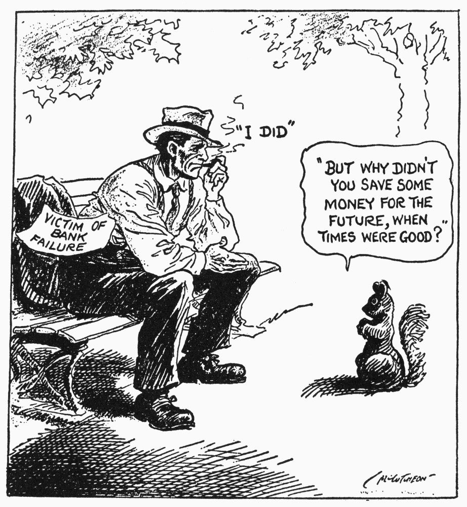 A Wise Economist Asks A Question - Great Depression Cartoon Print by John T. McCutcheon
