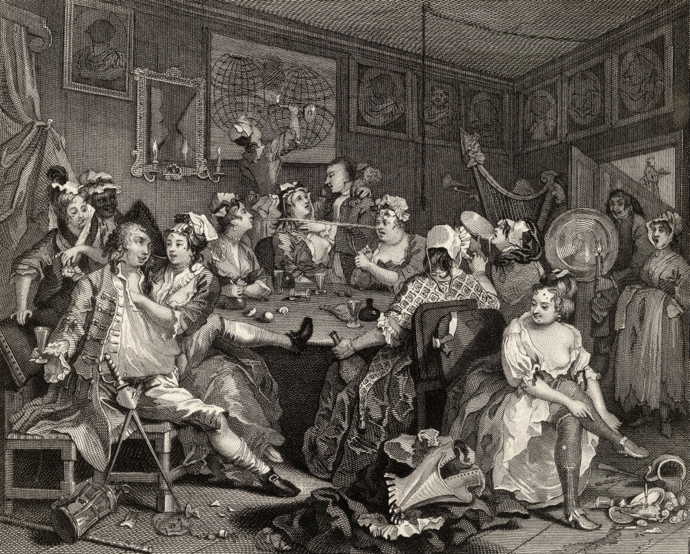The Rakes Progress Tavern Scene Fine Art Print by Hogarth