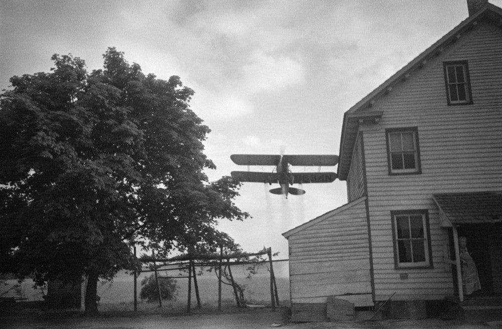 Crop Dusting Fine Art Print - Airplane Over Seabrook Farms by Edwin Rosskam