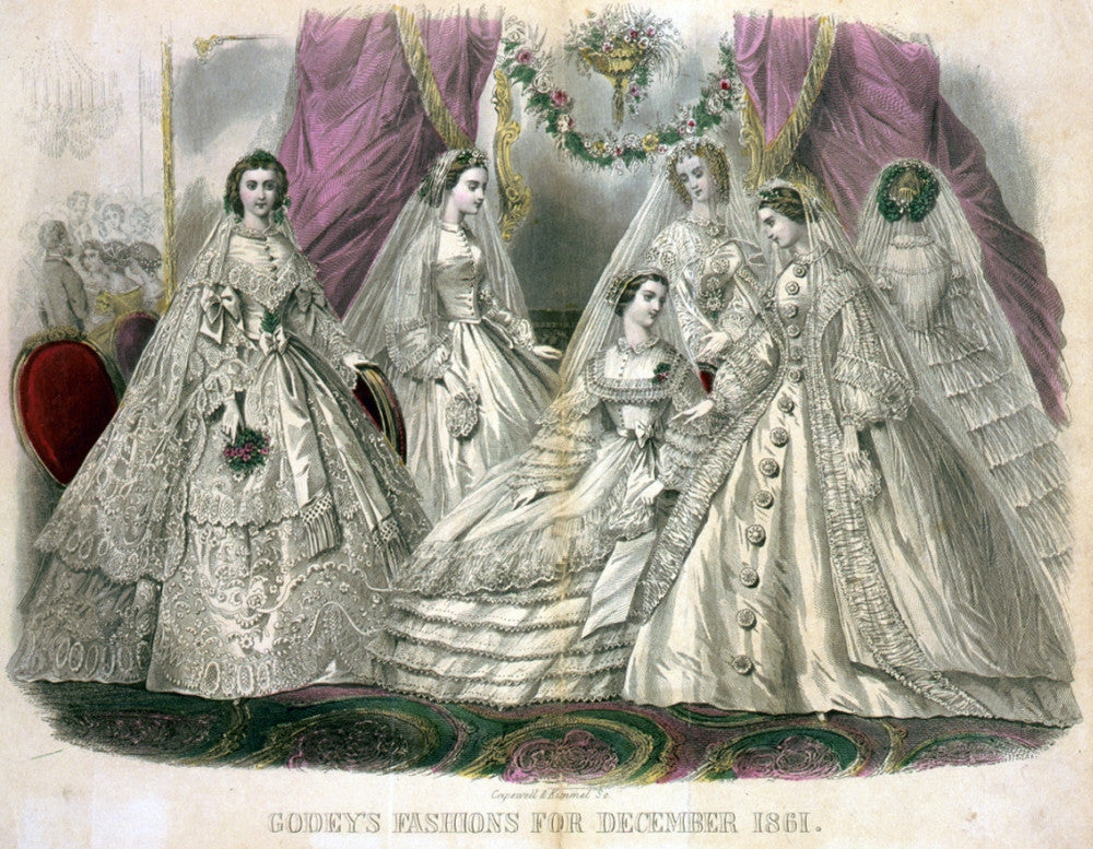 Wedding Gowns of 1861 Fine Art Print by Science Source