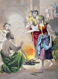 Peter Denies Knowing Jesus - Chromolithograph Fine Art Print