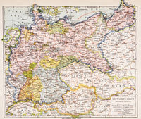 Historical Map of Germany from 1928 - Fine Art Print by Ken Welsh