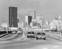 Dallas Skyline Traffic Poster Print - USA, Texas