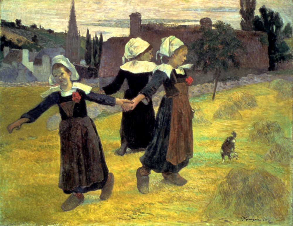Breton Girls Dancing Art Print by Paul Gauguin - 1888
