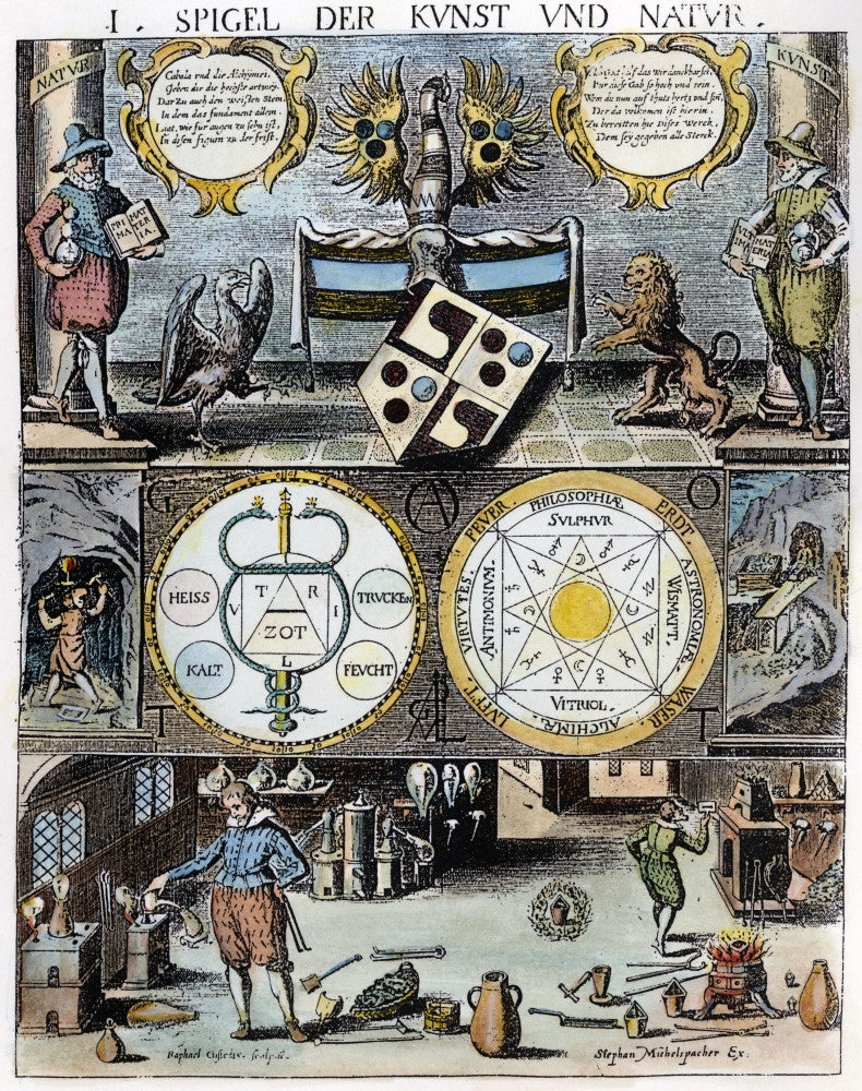 Cabala 1658 Fine Art Print Depicting Alchemy and Elements
