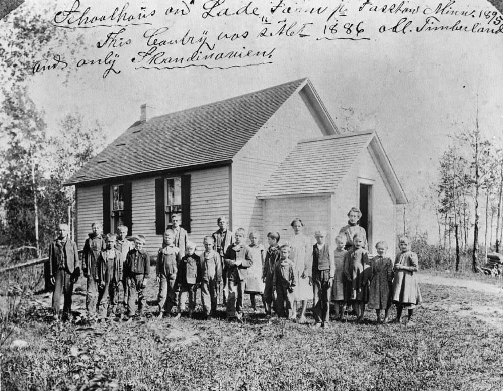 Minnesota Schoolhouse Scene Poster Print - Children of Immigrants, C1895