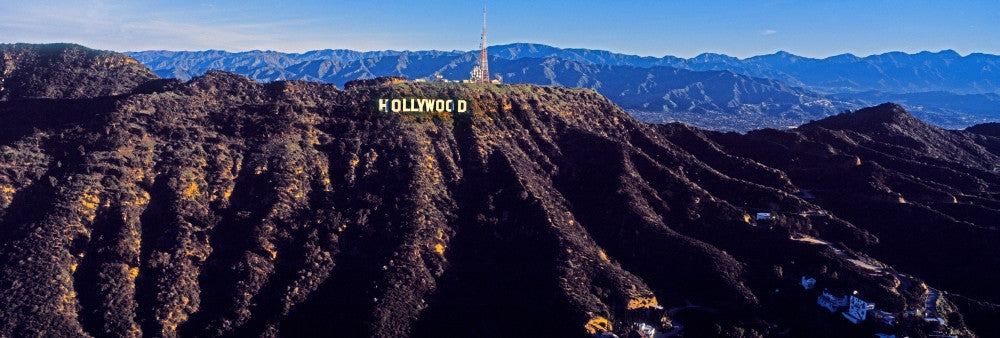 Aerial View of Hollywood Sign Fine Art Print by Panoramic Images