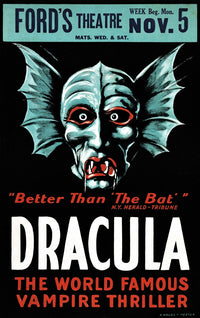 Dracula Stage Version Theater Window Card Fine Art Print - 1928