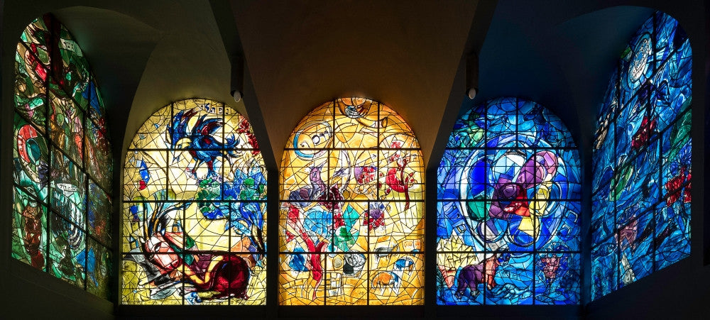 Stained Glass Chagall Windows at Hadassah Medical Centre Fine Art Print