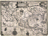 1600 Historical Map of Spanish Territories in North America Poster Print