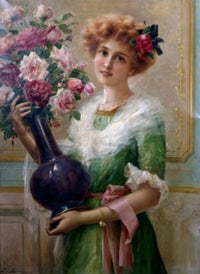 The Flower Girl Fine Art Print by Emile Vernon - Various Sizes