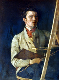 Self-Portrait with Easel Fine Art Print by Jean-Baptiste Camille Corot, 1825