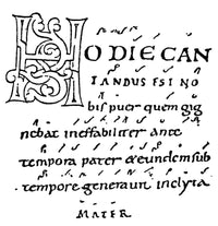 Medieval Music Manuscript Print - 'Hodie Cantandus' by Tutilo
