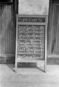 Restaurant Menu Sign from Key West, Florida (1938) - Fine Art Print