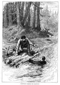 George Washington Crossing the Allegheny River - 19th Century Wood Engraving Poster Print by Granger Collection