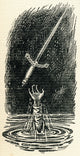 King Arthur's Excalibur Illustration Print by Hilary Jane Morgan