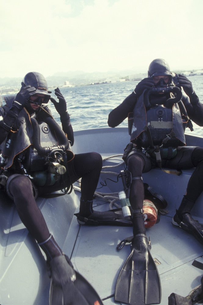 Navy SEALs Combat Swimmers Utility Boat Fine Art Print