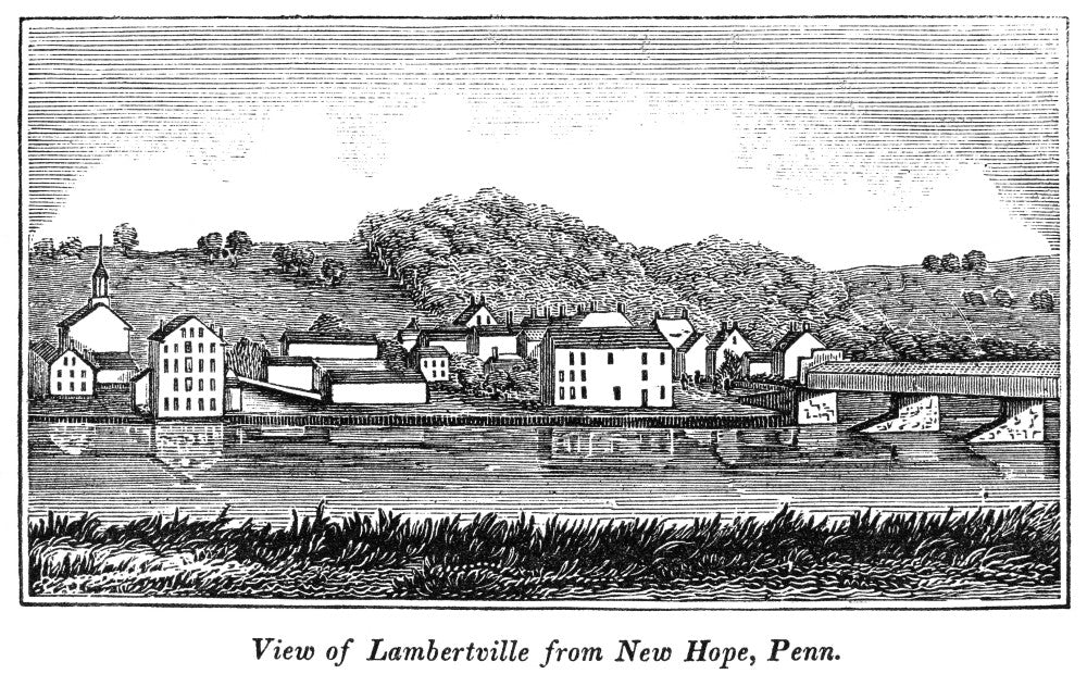 View of Lambertville, New Jersey from New Hope, PA - Wood Engraving Print