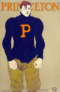 Princeton University Football Team Poster Print - Chromolithograph by Edward Penfield, 1907