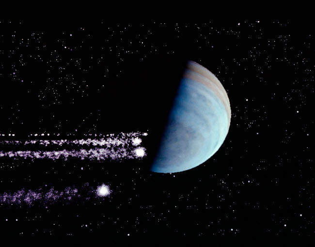 Comet Crashing into Jupiter Fine Art Print by Stocktrek Images