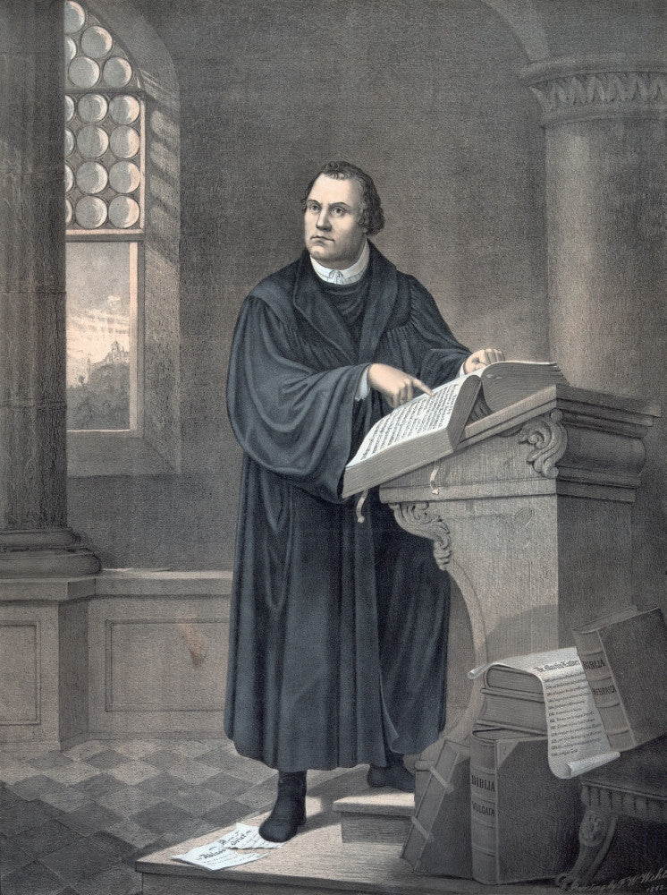 Martin Luther Fine Art Print - 19th Century Lithograph