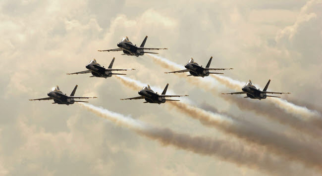 The Blue Angels Delta Formation Fine Art Print by Stocktrek Images