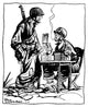 World War II Cartoon Print - 'Just Gimme A Coupla Aspirin' by Bill Mauldin