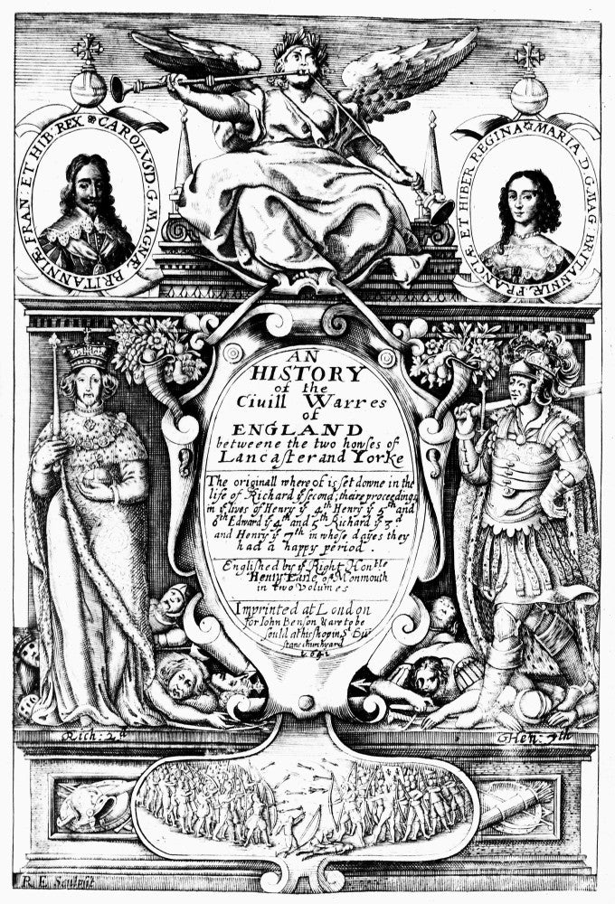 War of the Roses Title Page Fine Art Print - London 1641 by Granger Collection