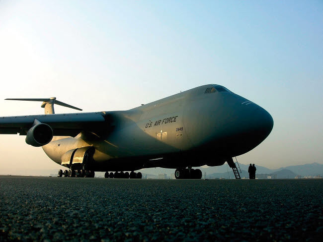 A C-5 Galaxy Fine Art Print on the Flightline by Stocktrek Images