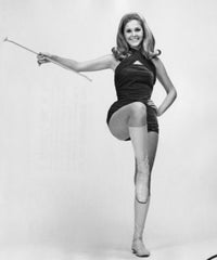 Drum Majorette Smiling with Baton Fine Art Print