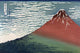 Bright Red Snow-Capped Mount Fuji Poster Print by Katsushika Hokusai